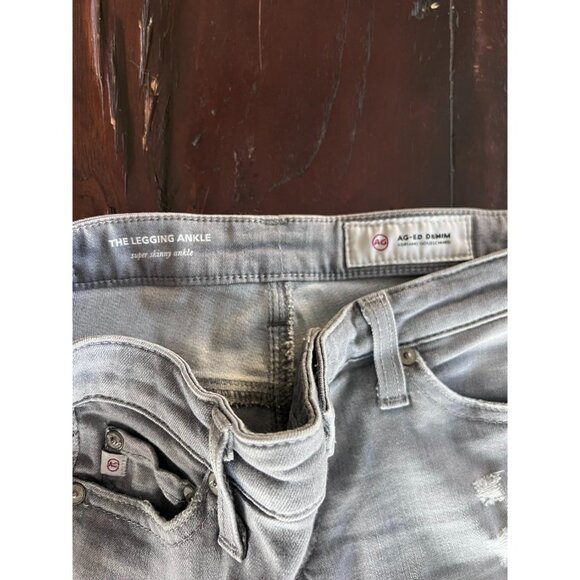 AG Adriano Goldschmied Jeans Women 25R Gray Distressed Skinny Stretch Pockets - Picture 4 of 7